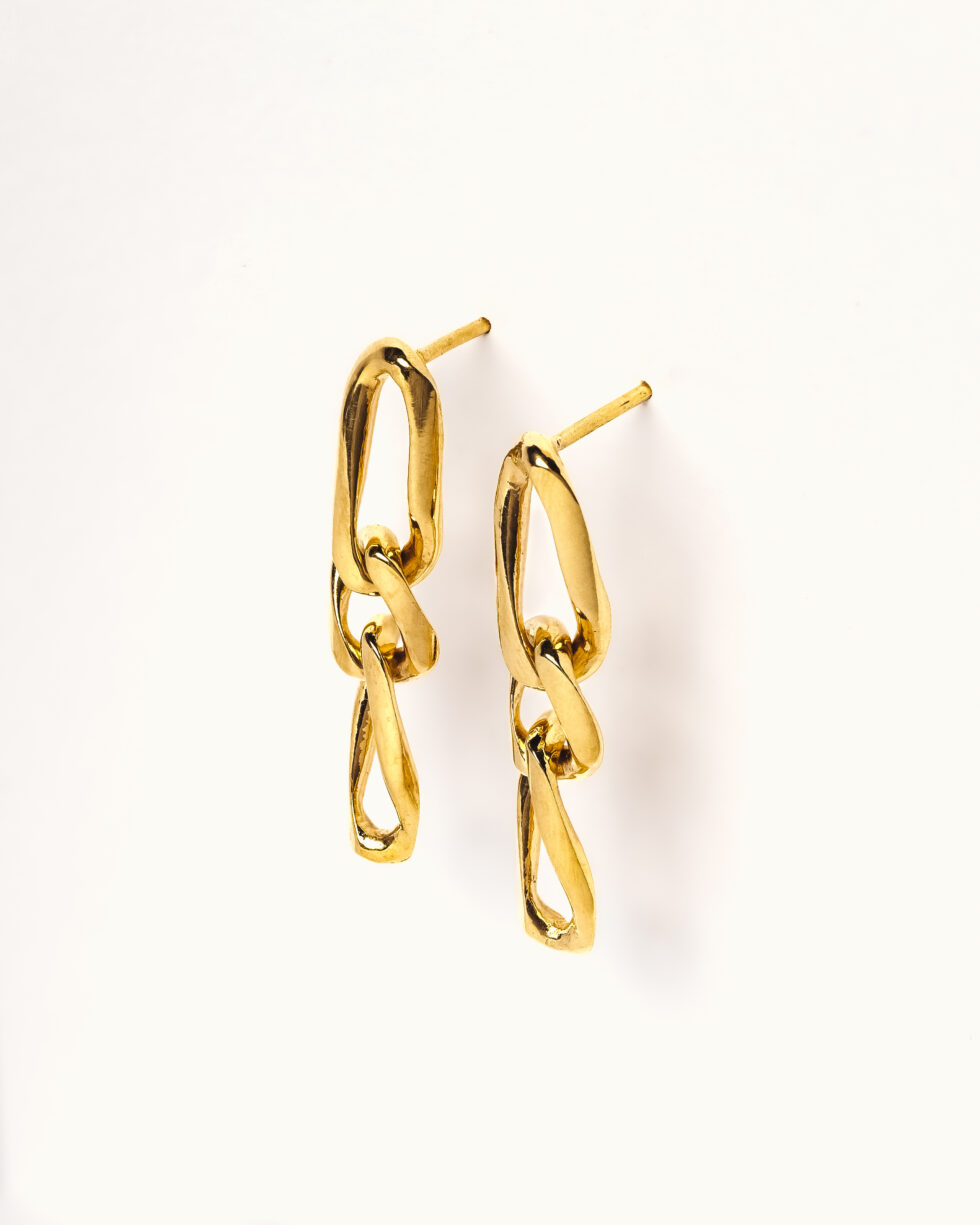 Figaro Dangle Earrings ; Figaro Chain Earrings; Solid Gold Earrings; 916 Gold Earrings; 22k Gold Earrings; 22k Gold Jewellery; 22k Solid Gold; 916 Solid Gold
