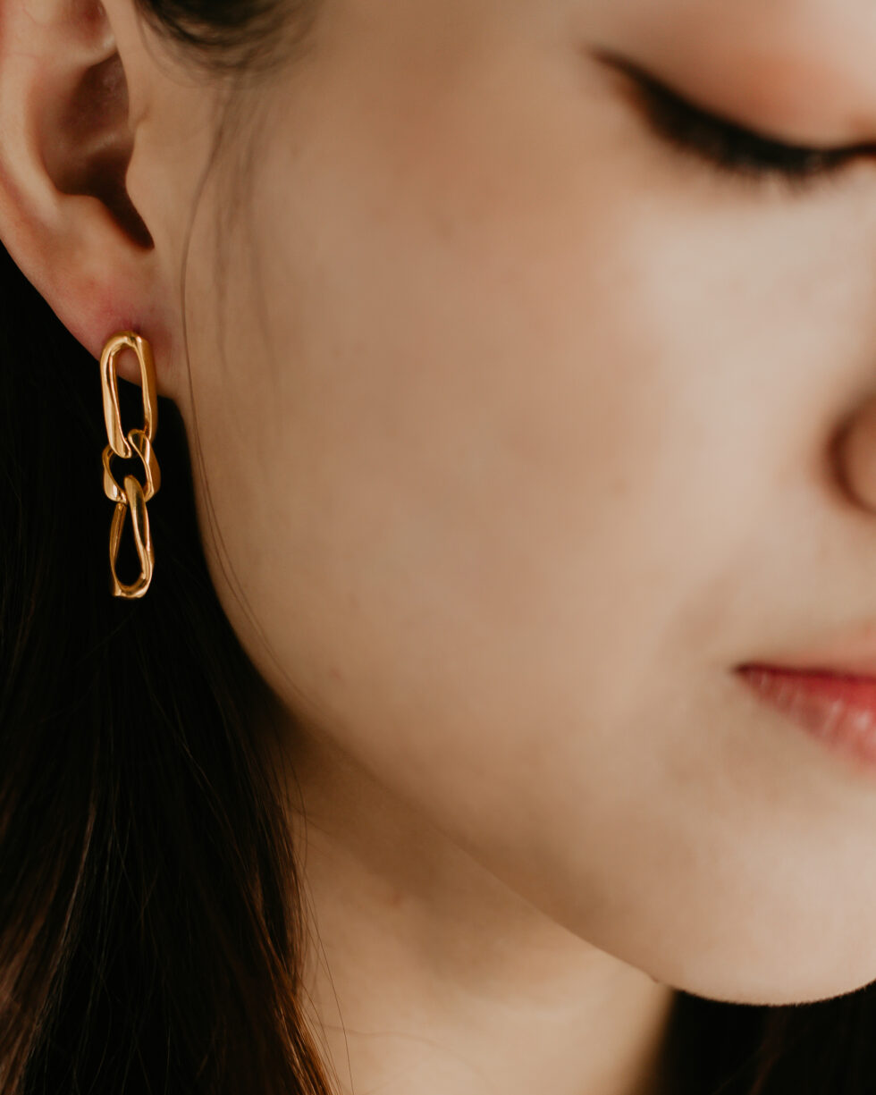 Figaro Dangle Earrings ; Figaro Chain Earrings; Solid Gold Earrings; 916 Gold Earrings; 22k Gold Earrings; 22k Gold Jewellery; 22k Solid Gold; 916 Solid Gold