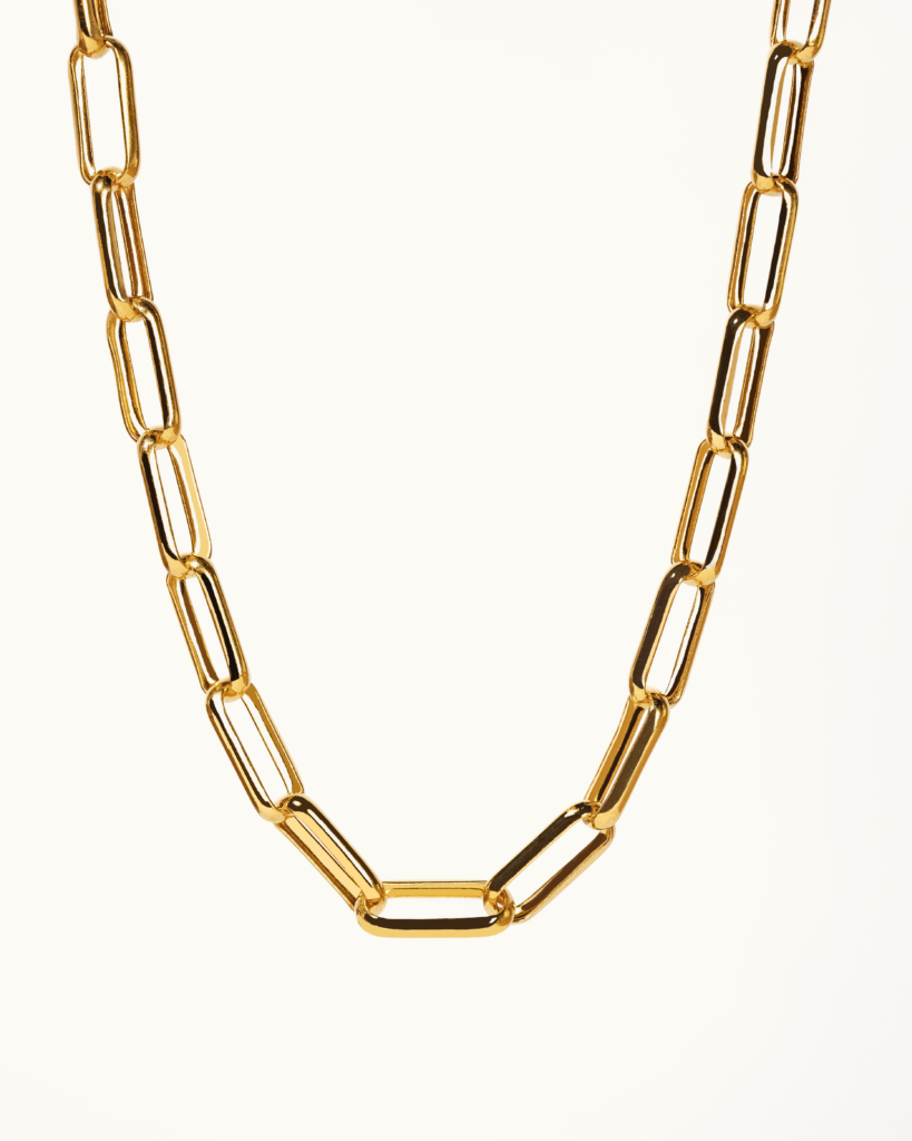 Paperclip Chain Necklace, Bold Chain Necklace, 22k, Solid Gold Necklace, 916 Gold Necklace, 22k Gold Necklace,22k Gold Jewellery, 22k Solid Gold, 916 Solid Gold, 22k Gold Chain, 916 Gold Chain, Solid Gold Jewellery, Minimalist Gold Jewellery