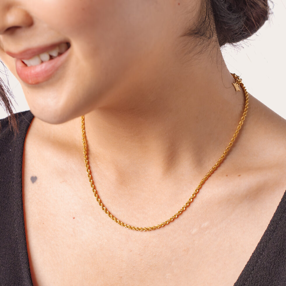Rope Chain Necklace, Twisted Chain Necklace, Sleek Chain Necklace, 22k, Solid Gold Necklace, 916 Gold Necklace, 22k Gold Necklace,22k Gold Jewellery, 22k Solid Gold, 916 Solid Gold, 22k Gold Chain, 916 Gold Chain, Solid Gold Jewellery, Minimalist Gold Jewellery