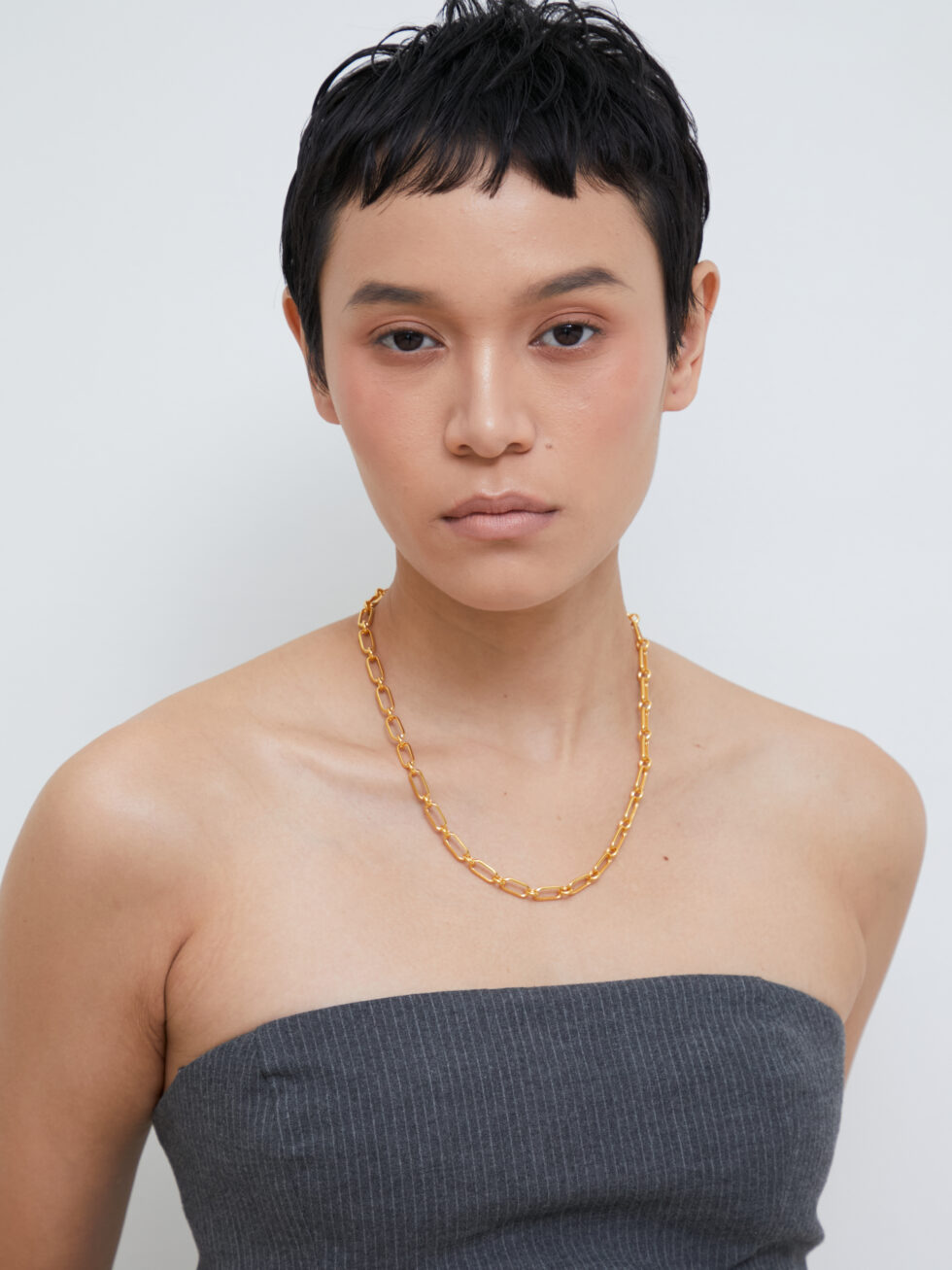 Sleek Round Paperclip Necklace